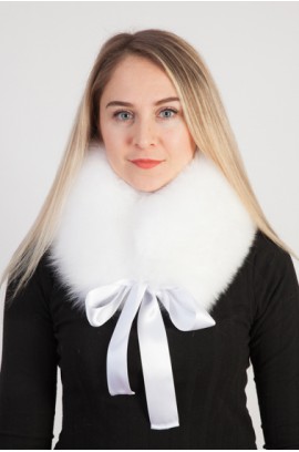 White fox fur collar - neck warmer